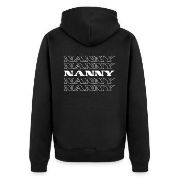 Nanny Babysitter Kinderbetreuung Betreuer - Unisex Premium Bio Zip Hoodie - Schwarz - Hinten - Nico (187cm)