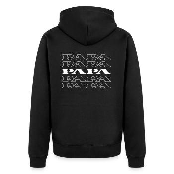 Papa Dad Father Pop Old Man - Unisex Premium Organic Zip Hoodie - black - Back - Nico (187cm)