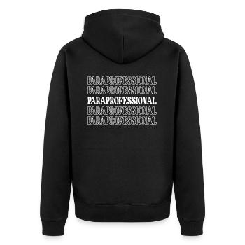 Paraprofessional Teacher's Aide Teacher Assistant - Unisex Premium Organic Zip Hoodie - black - Back - Nico (187cm)