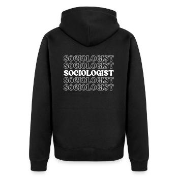 Sociologist Social Scientist Behavior Expert - Unisex Premium Organic Zip Hoodie - black - Back - Nico (187cm)