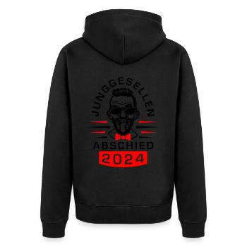 Enterrement de vie de garçon 2024 - Veste à capuche bio Premium Unisexe - noir - Dos - Nico (187cm)