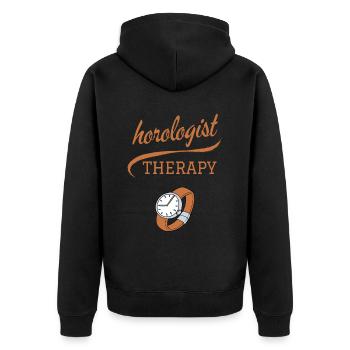 HOROLOGIST THERAPY WATCH COLLECTOR - Unisex Premium Organic Zip Hoodie - black - Back - Nico (187cm)