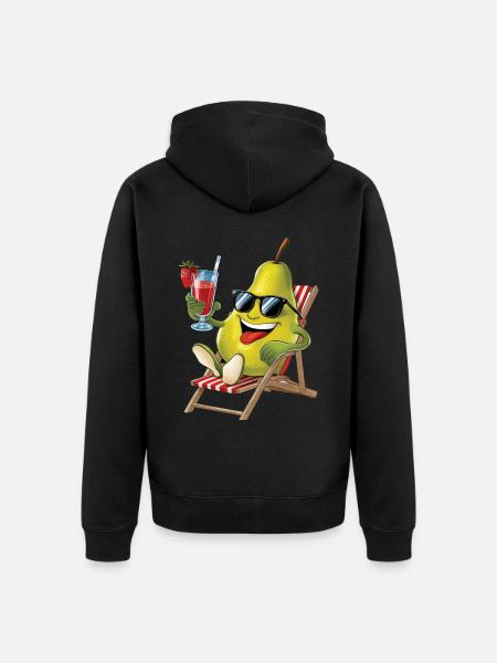 Birne - Unisex Premium Bio Zip Hoodie - Schwarz