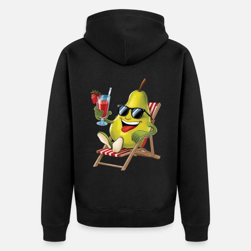 Birne - Unisex Premium Bio Zip Hoodie - Schwarz