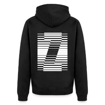 INITIAL Z - Unisex Premium Organic Zip Hoodie - black - Back - Nico (187cm)