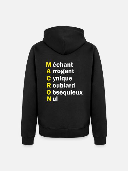 Macron Humour - Veste à capuche bio Premium Unisexe - noir