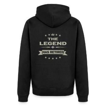 La légende a pris sa retraite - cadeau de retraite - Veste à capuche bio Premium Unisexe - noir - Dos - Nico (187cm)