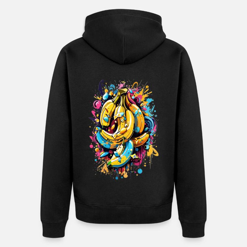 Graffiti Bananes - Veste à capuche bio Premium Unisexe - noir