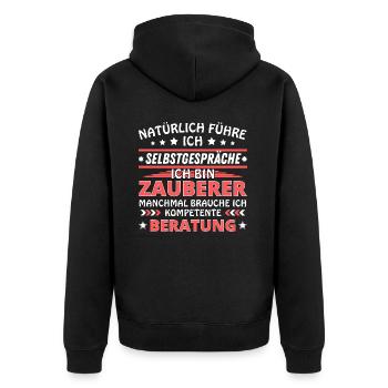 I'm Talking to Yourself - Wizard Edition - Unisex Premium Organic Zip Hoodie - black - Back - Nico (187cm)
