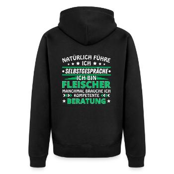 Je me parle à soi-même - Édition Fleischer - Veste à capuche bio Premium Unisexe - noir - Dos - Nico (187cm)