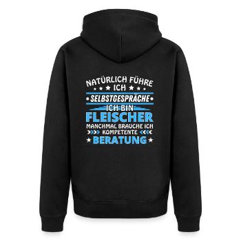 Je me parle à soi-même - Édition Fleischer - Veste à capuche bio Premium Unisexe - noir - Dos - Nico (187cm)