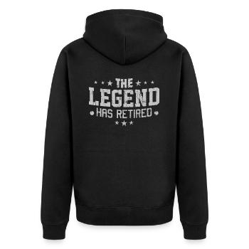 Die Legende hat lustige Ruhestandsgeschenke für - Unisex Premium Bio Zip Hoodie - Schwarz - Hinten - Nico (187cm)