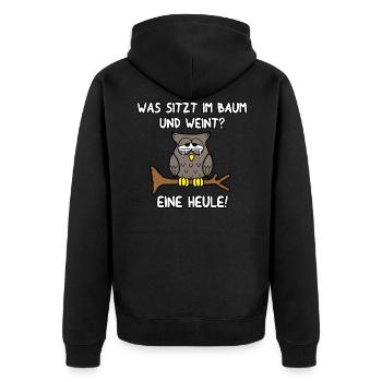 Eine Heule - Unisex Premium Bio Zip Hoodie - Schwarz - Hinten - Nico (187cm)