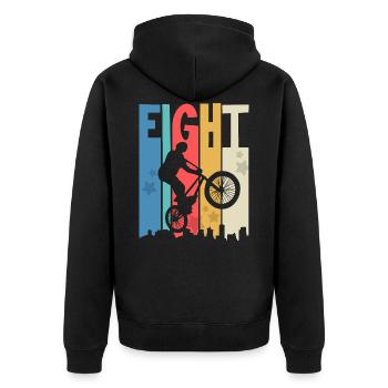 8 Geburtstag 8 Jahre Bmx Kinder Kindergeburtstag - Unisex Premium Bio Zip Hoodie - Schwarz - Hinten - Nico (187cm)