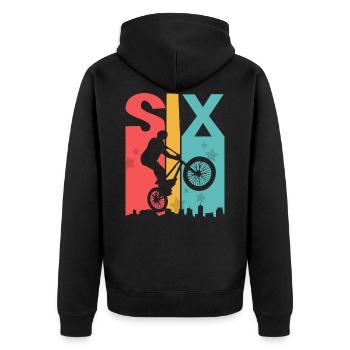 6 anniversaire 6 ans Bmx fête d’anniversaire pour enfants - Veste à capuche bio Premium Unisexe - noir - Dos - Nico (187cm)