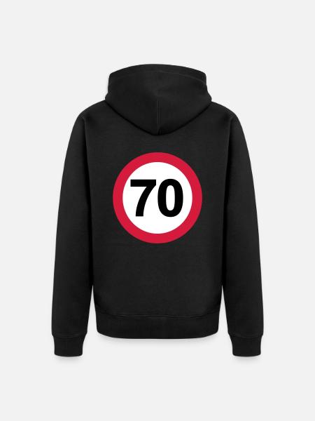 70 - Unisex Premium Bio Zip Hoodie - Schwarz