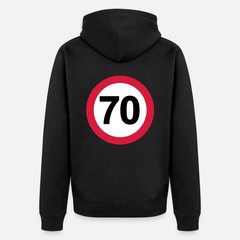 70 - Unisex Premium Bio Zip Hoodie - Schwarz