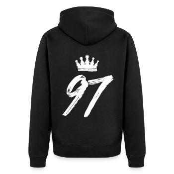97 Couronne numérique - Veste à capuche bio Premium Unisexe - noir - Dos - Nico (187cm)