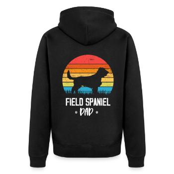 Field Spaniel Papa Retro Vintage - Veste à capuche bio Premium Unisexe - noir - Dos - Nico (187cm)