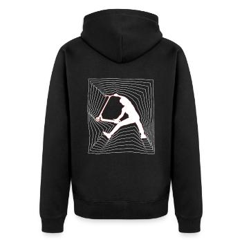 Fingerwhip 6 - Unisex Premium Bio Zip Hoodie - Schwarz - Hinten - Nico (187cm)