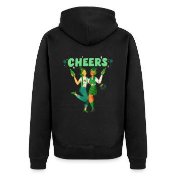 Prost. Fröhlichen St Patrick Tag! - Unisex Premium Bio Zip Hoodie - Schwarz - Hinten - Nico (187cm)