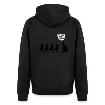 Wandern Fernwandern Outdoor Naturfreund - Unisex Premium Bio Zip Hoodie - Schwarz - Hinten - Nico (187cm)