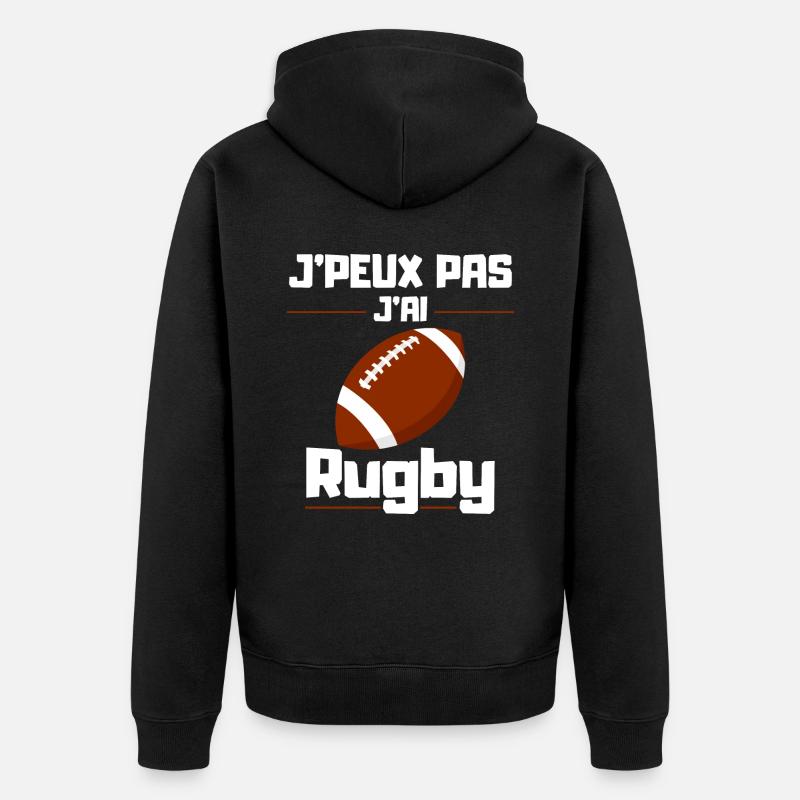 J'Peux pas j'ai Rugby - Veste à capuche bio Premium Unisexe - noir