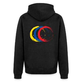 Ecuador - Unisex Premium Bio Zip Hoodie - Schwarz - Hinten - Nico (187cm)