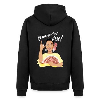 If you want me to leave - Unisex Premium Organic Zip Hoodie - black - Back - Nico (187cm)