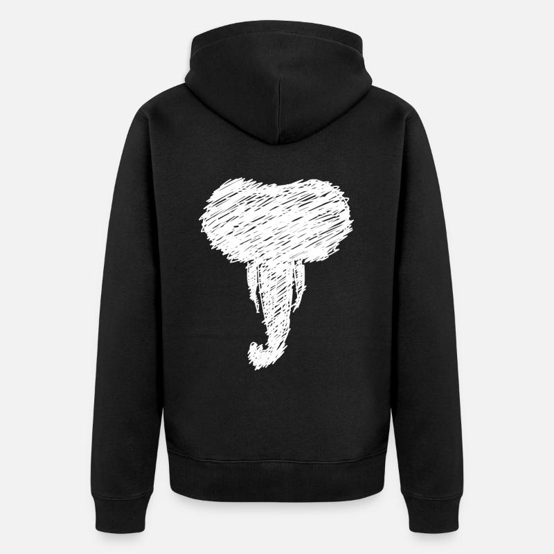 Dessin d’éléphant Art cadeau - Veste à capuche bio Premium Unisexe - noir