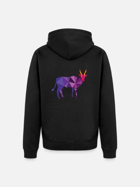 bull - Unisex Premium Organic Zip Hoodie - black