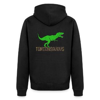 Tonton Jurassique umour Dinosaure - Veste à capuche bio Premium Unisexe - noir - Dos - Nico (187cm)
