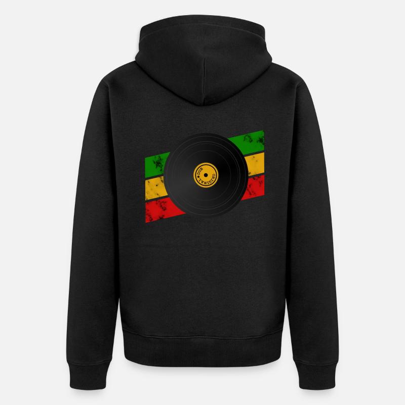 Disque de Dub Reggae - Veste à capuche bio Premium Unisexe - noir