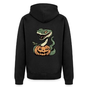 Snake Cobra Halloween Zombie - Unisex Premium Organic Zip Hoodie - black - Back - Nico (187cm)