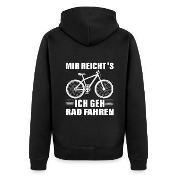 Mir Reicht's Ich Geh Rad fahren Mountainbike - Unisex Premium Bio Zip Hoodie - Schwarz - Hinten - Nico (187cm)
