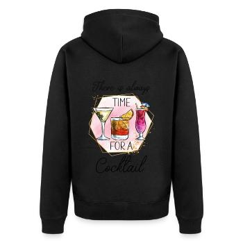 Cocktail Summer Beach Bar Club Party Drink - Unisex Premium Organic Zip Hoodie - black - Back - Nico (187cm)