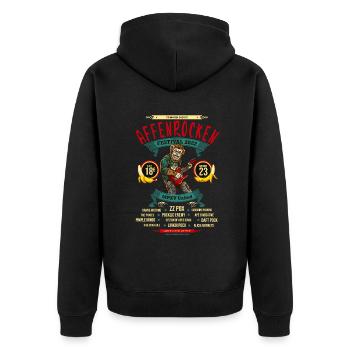 Affen Rocken Festival 2022 Affenpocken - Unisex Premium Bio Zip Hoodie - Schwarz - Hinten - Nico (187cm)