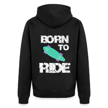 né pour rouler born to ride skateboard skate - Veste à capuche bio Premium Unisexe - noir - Dos - Nico (187cm)