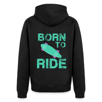 né pour rouler born to ride skateboard skate - Veste à capuche bio Premium Unisexe - noir - Dos - Nico (187cm)