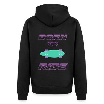 né pour rouler born to ride skateboard skate - Veste à capuche bio Premium Unisexe - noir - Dos - Nico (187cm)