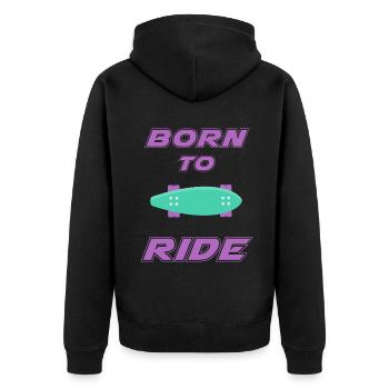 né pour rouler born to ride skateboard skate - Veste à capuche bio Premium Unisexe - noir - Dos - Nico (187cm)
