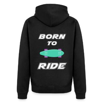 né pour rouler born to ride skateboard skate - Veste à capuche bio Premium Unisexe - noir - Dos - Nico (187cm)