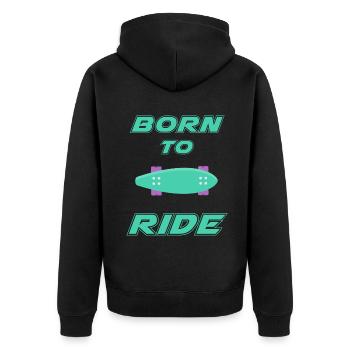 né pour rouler born to ride skateboard skate - Veste à capuche bio Premium Unisexe - noir - Dos - Nico (187cm)