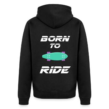 né pour rouler born to ride skateboard skate - Veste à capuche bio Premium Unisexe - noir - Dos - Nico (187cm)