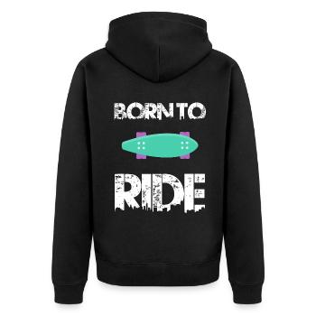 né pour rouler born to ride skateboard skate - Veste à capuche bio Premium Unisexe - noir - Dos - Nico (187cm)