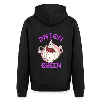 Onion Lover Funny Vegetable Cooking Organic Food - Unisex Premium Bio Zip Hoodie - Schwarz - Hinten - Nico (187cm)