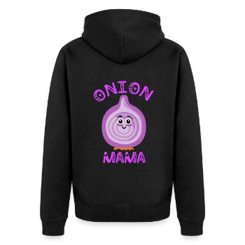Onion Lover Funny Vegetable Cooking Organic Food - Unisex Premium Bio Zip Hoodie - Schwarz - Hinten - Nico (187cm)