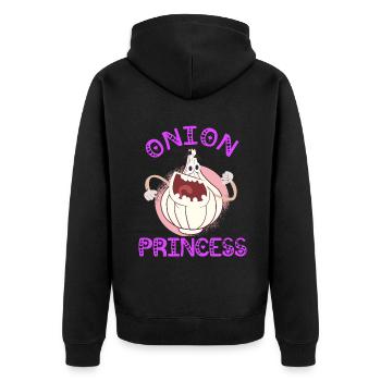 Onion Lover Funny Vegetable Cooking Organic Food - Unisex Premium Bio Zip Hoodie - Schwarz - Hinten - Nico (187cm)