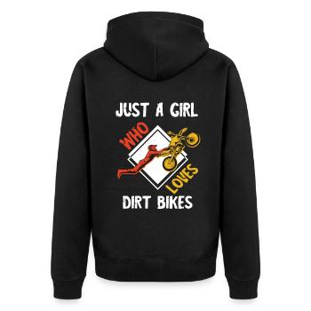 Motocross Bike Offroad Motorcycle Biker - Unisex Premium Bio Zip Hoodie - Schwarz - Hinten - Nico (187cm)