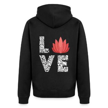 Massage Therapeut Welness Spa Massage Therapy - Unisex Premium Bio Zip Hoodie - Schwarz - Hinten - Nico (187cm)